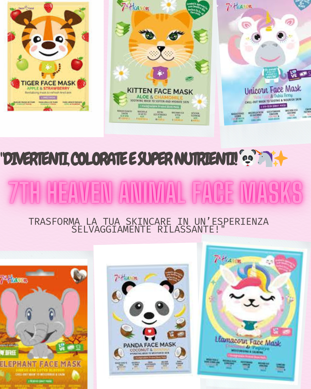 7th HEAVEN 🧖‍♀️✨ Maschere Viso Animali